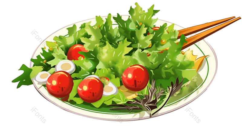 元素图片,沙拉元素,插画PNG,传统文化免抠素材